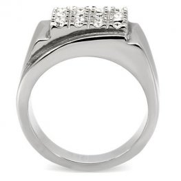 PR6038SWOC - Pánsky oceľový prsteň so Swarovski krištálmi