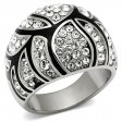 PR6143SWOC - Exkluzívny oceľový prsteň so Swarovski krištálmi