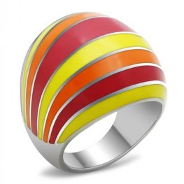 PR6124OC - Farebný oceľový prsteň