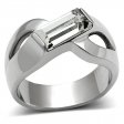 PR6140SWOC - Oceľový prsteň so Swarovski krištálmi