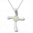 NH8197OSS Krížik strieborný náhrdelník s opálom