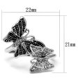 PR8095ZOC Motýle - Prsteň z chirurgickej ocele so zirkónmi