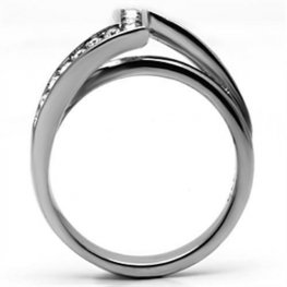 PR6156SWOC - Oceľový prsteň so Swarovski krištálmi