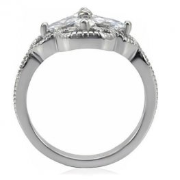 PR6044ZOC - Kvietok s ornamentom - oceľový prsteň so zirkónmi