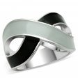 PR6088OC Sivo-čierny oceľový prsteň