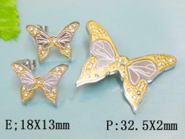 SE3146ZGOC - Motýliky - oceľový set so zirkónmi