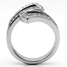 PR6155SWOC - Oceľový prsteň so Swarovski krištálmi