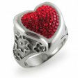 PR6072SWOC - Srdiečko - oceľový prsteň so Swarovski krištálmi
