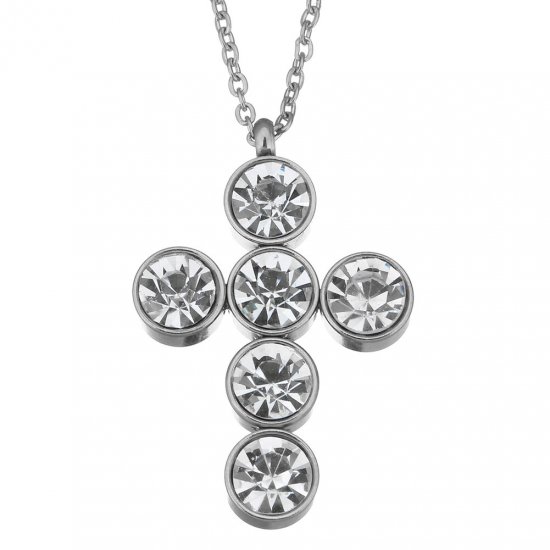 NH3310ZOC Dámsky náhrdelník z ocele s krížikom