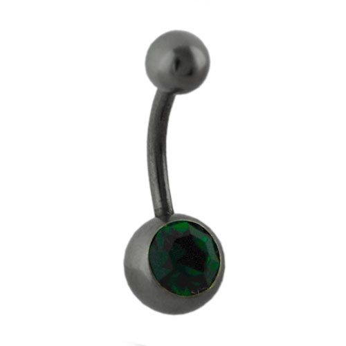 ZP0083 - Piercing do bruška - zelený krištál